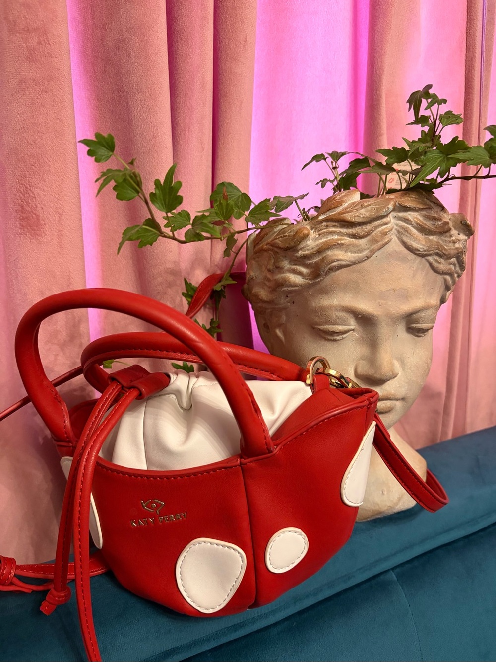 Katy Perry Collections Red and White Mini Satchel with Top Handles